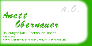 anett obernauer business card